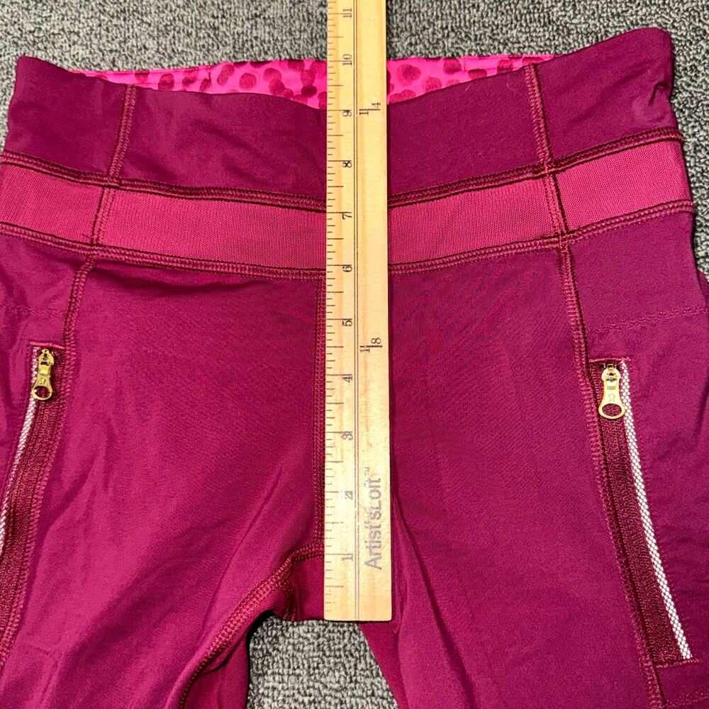 Lululemon Cropped Leggings Womens 4 Cranberry Red/Pink Pockets Yoga Workout - Picture 7 of 8